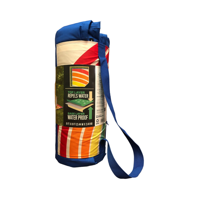 Member's Mark Waterproof Oversized 8' x 8' Outdoor Blanket, Retro Rainbow