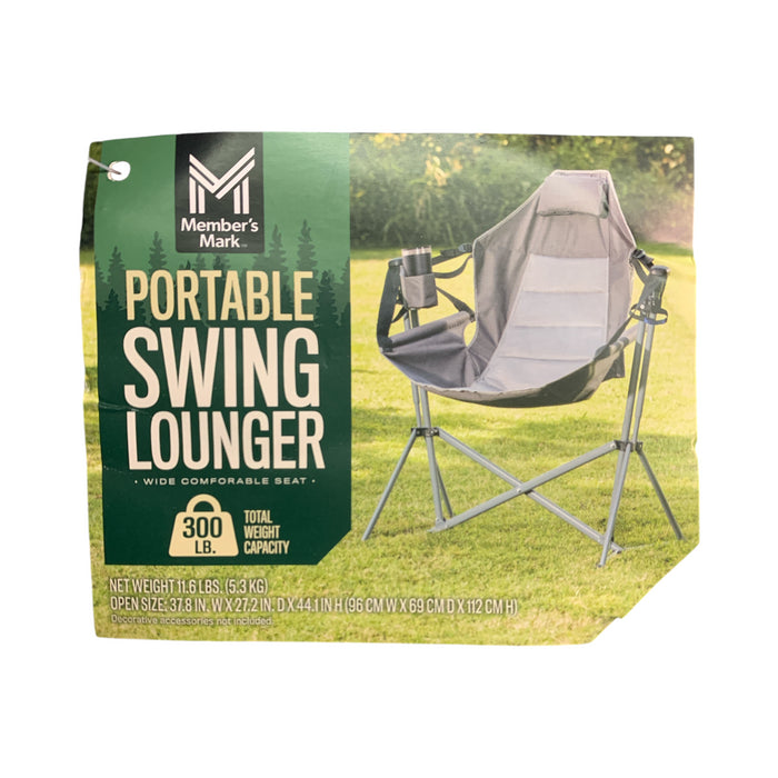 Member's Mark Portable Swing Lounger with Storage Bag, Grey
