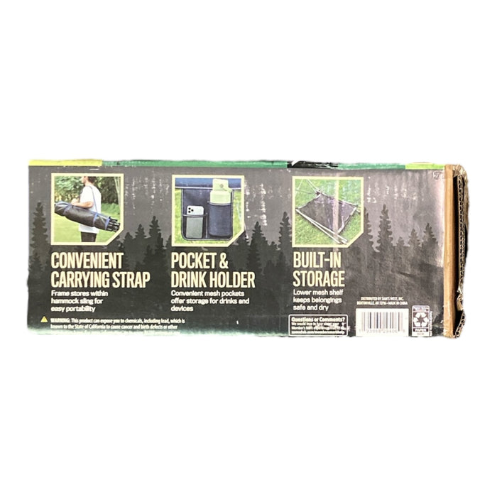 Member's Mark Portable Folding Hammock with Built In Storage, Blue