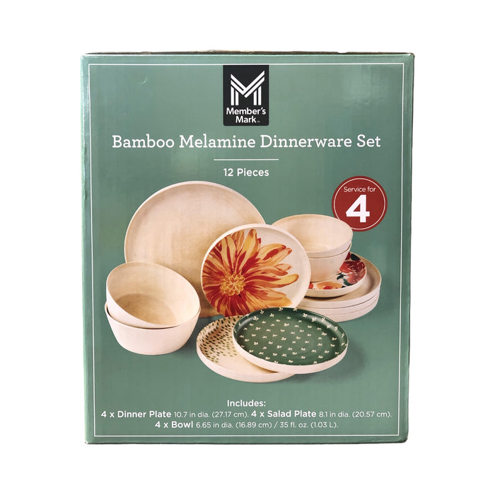 Member's Mark 12-Piece Melamine Dinnerware Set (Cream)