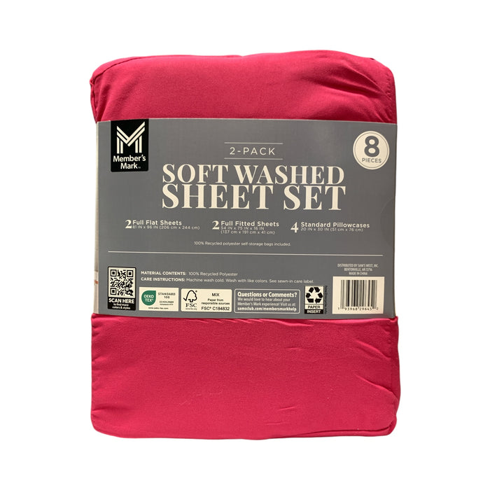 Member's Mark Brushed Microfiber Soft Washed Sheet Set, 2 Pack