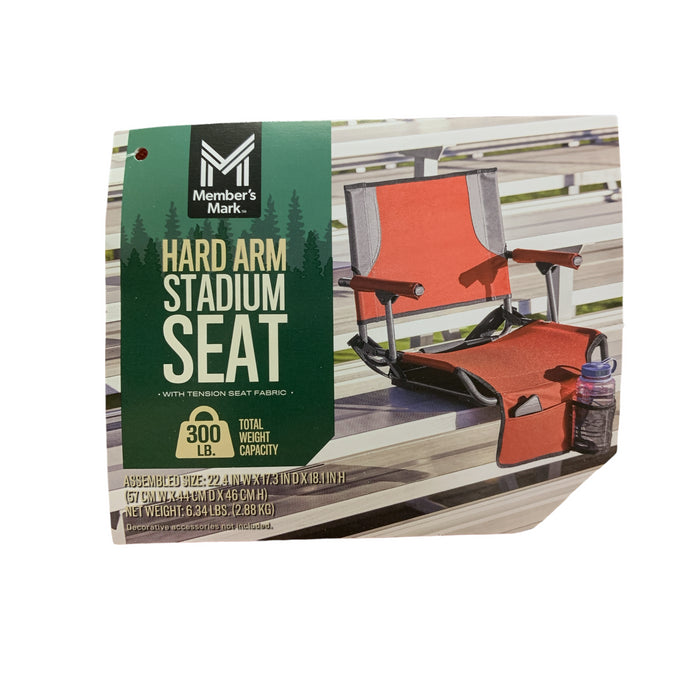 Member's Mark Lightweight Hard Arm Stadium Seat with Cup Holder