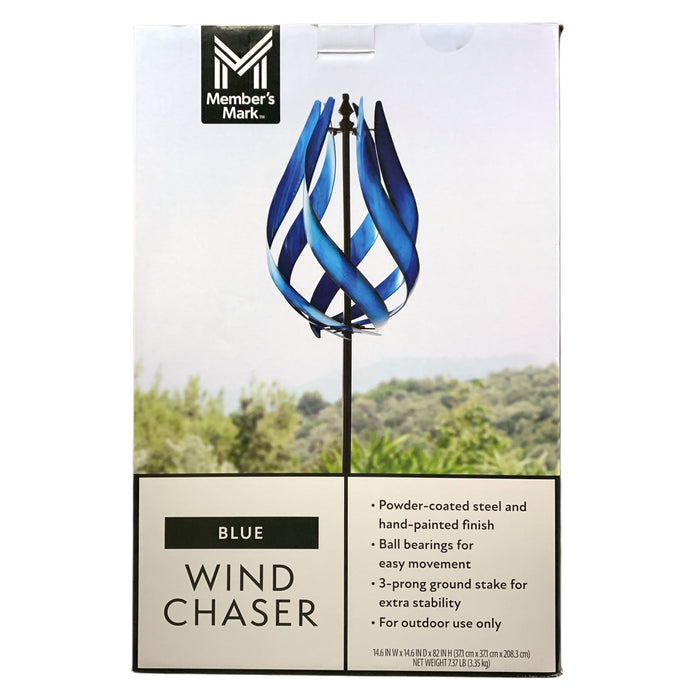 Member's Mark Powder-Coated Hand-Painted 82in Scroll Wind Chaser, Blue