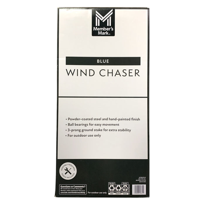 Member's Mark Powder-Coated Hand-Painted 82in Scroll Wind Chaser, Blue