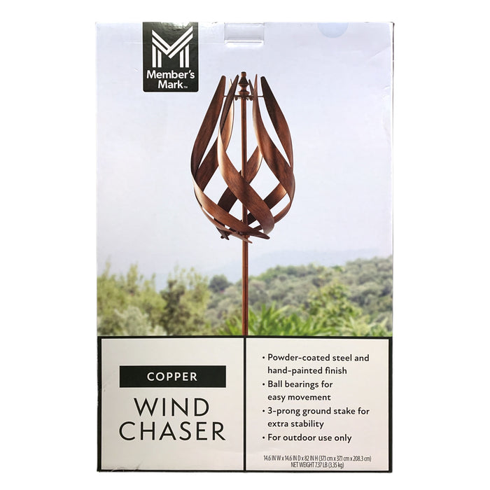Member's Mark 82" Powder-Coated Hand-Painted Scroll Wind Chaser, Copper