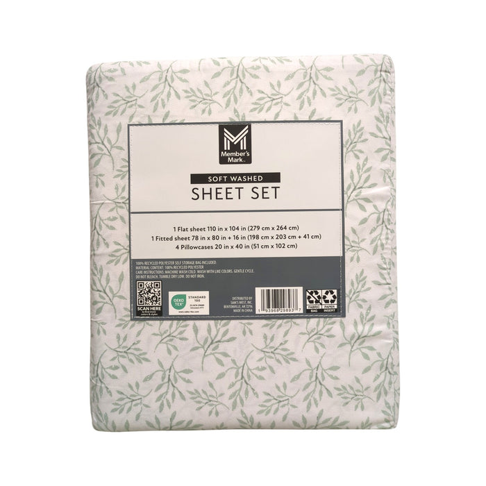 Member's Mark Soft Washed Recycled Microfiber 6-Piece Sheet Set, King