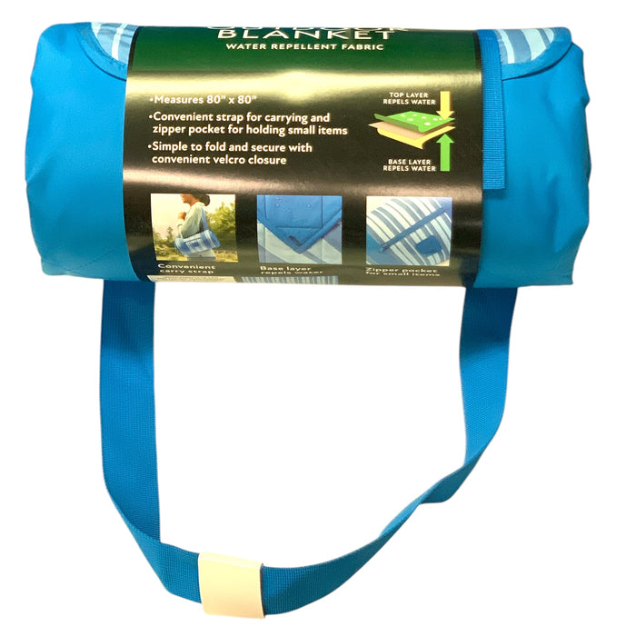 Member's Mark Water Resistant Outdoor Blanket with Zipper Pocket, 80"x80"