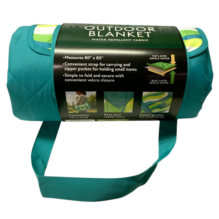Member's Mark Water Resistant Outdoor Blanket with Zipper Pocket, 80"x80"