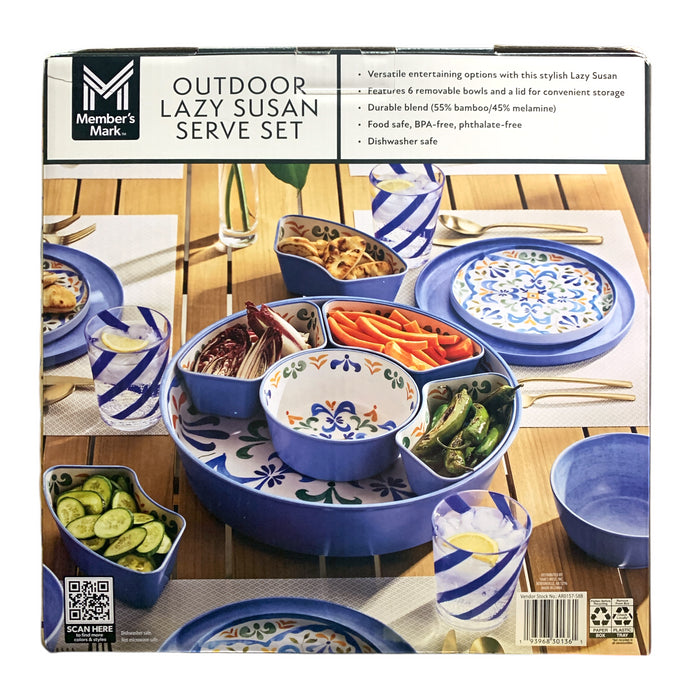 Member's Mark Melamine 6-Section Outdoor Lazy Susan Serving Set