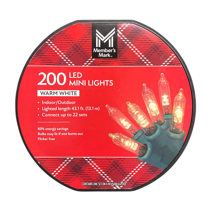 Member's Mark 200 Count LED Mini Lights, Indoor/Outdoor, 43.1' Length