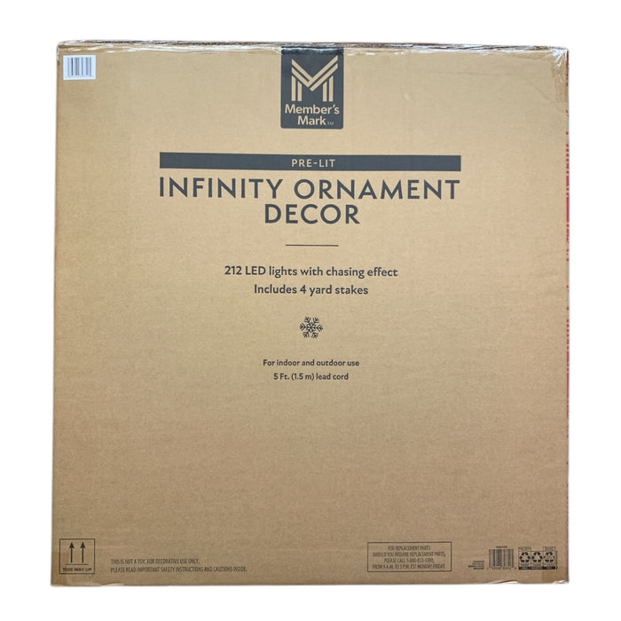 Member's Mark 32" Pre-Lit Silver Infinity Light Ornament Decor