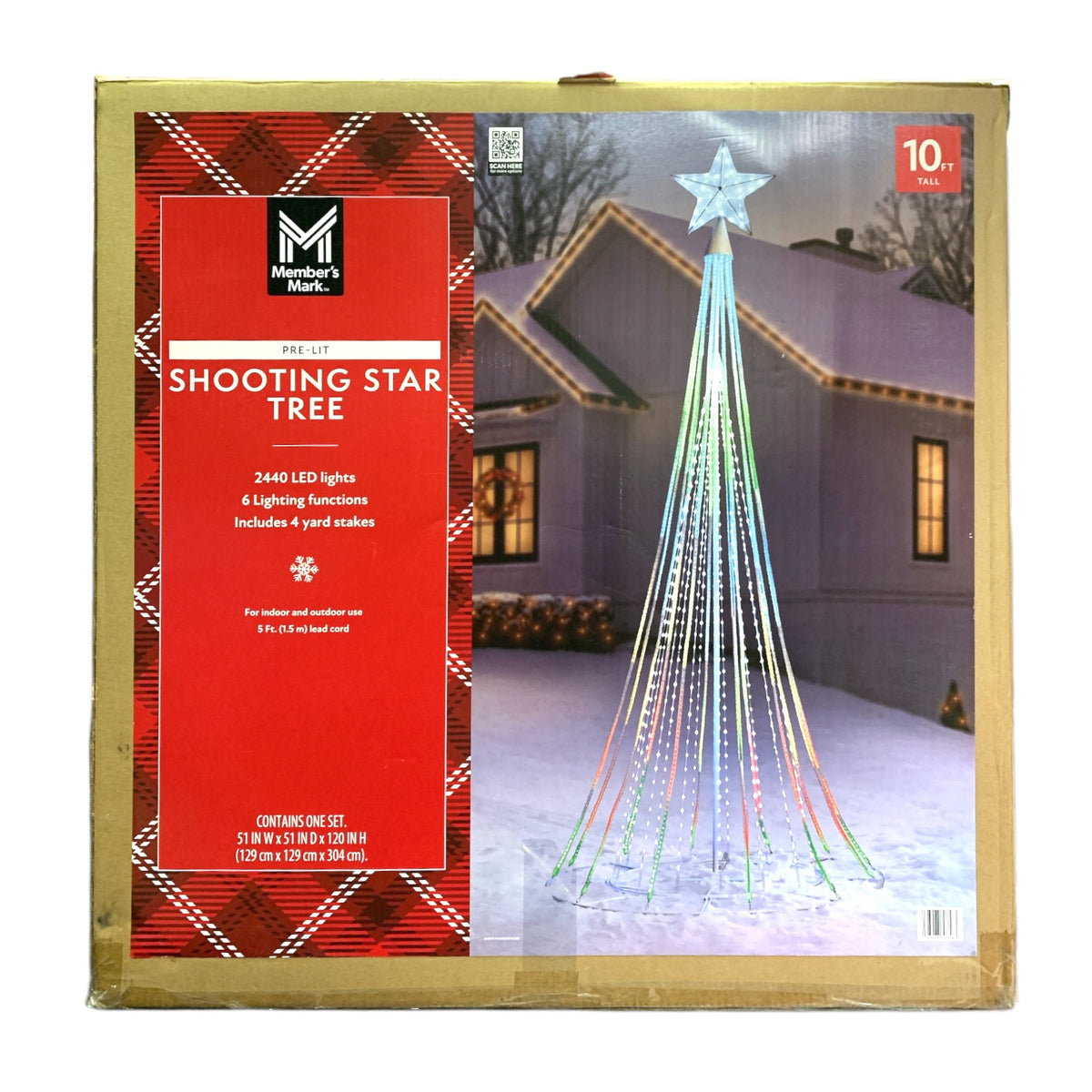 Member's Mark Pre-Lit Shooting Star Tree, 10-Foot Tall, (Multicolor ...