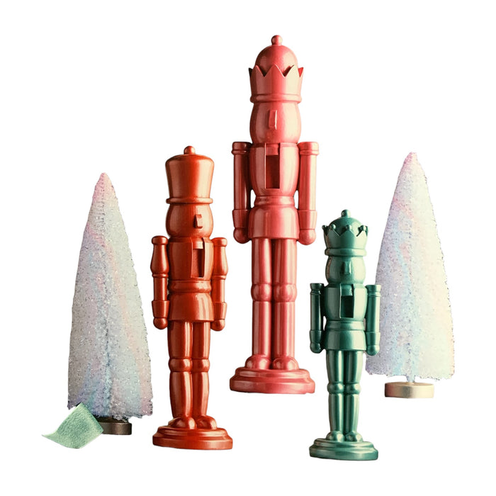 Member's Mark Nutcracker Decor Set, Set of 5, 3 Nutcrackers and 2 Trees