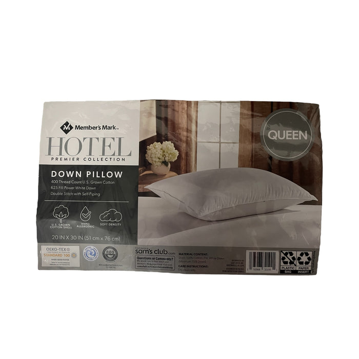 Member's Mark 400-Thread-Count White Down Pillow,  Queen