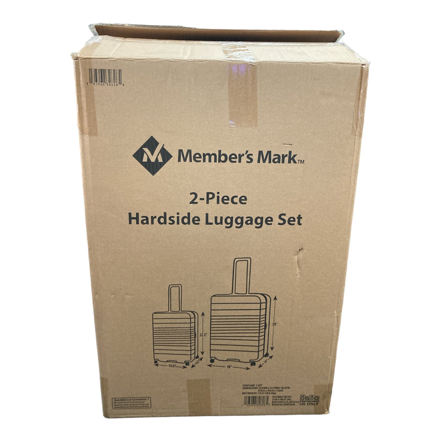 Member's Mark 2-Piece Hardside Luggage Set (Gray)