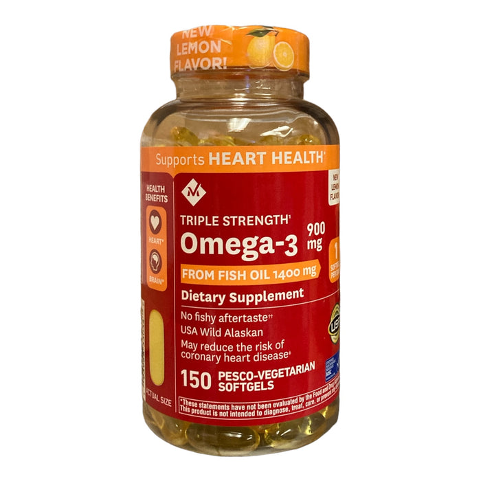 Member's Mark 900mg Triple Strength Omega-3, 150 Total Softgels New Lemon Flavor