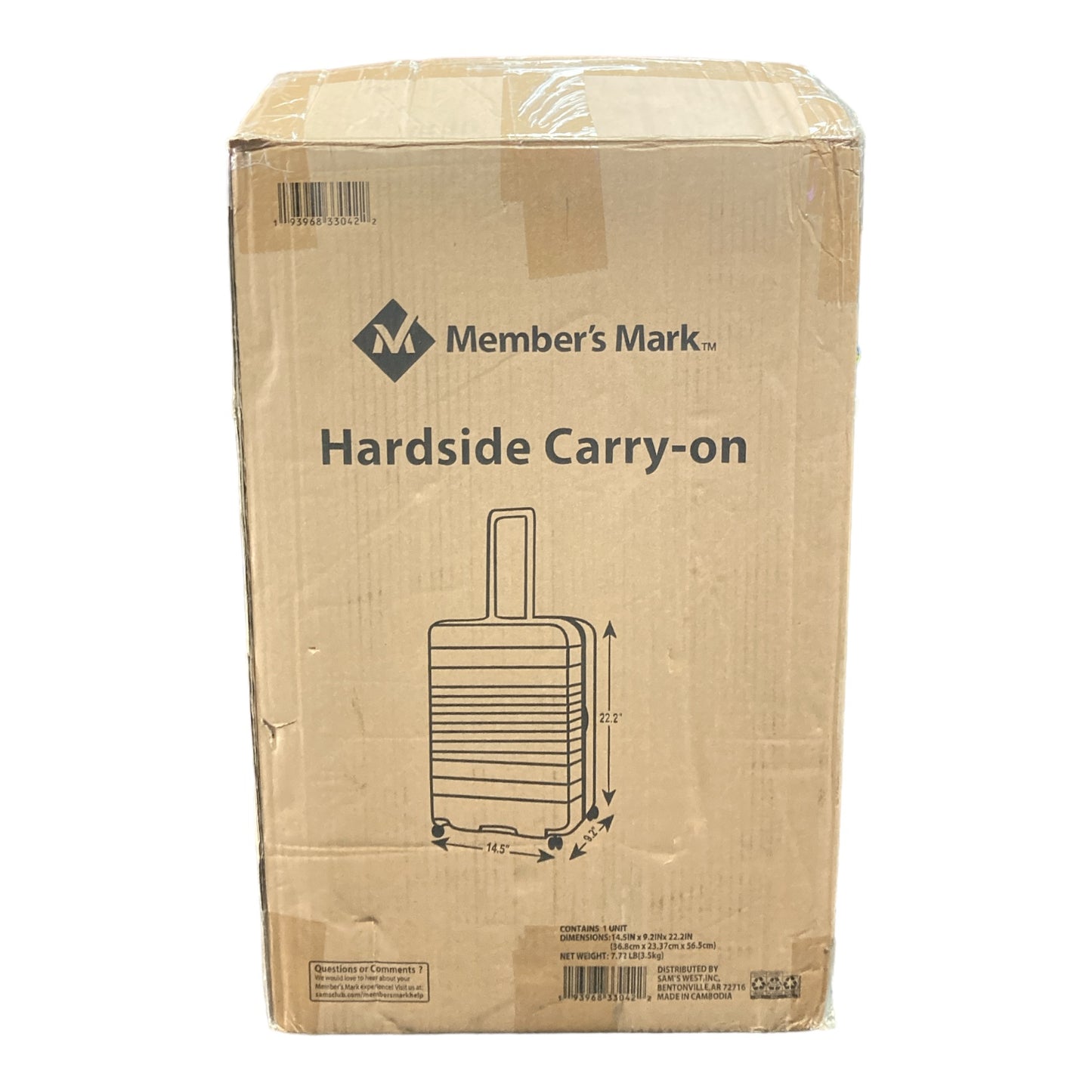 Member's Mark Hardside CarryOn Spinner Suitcase (Gray) Ewirelessgear