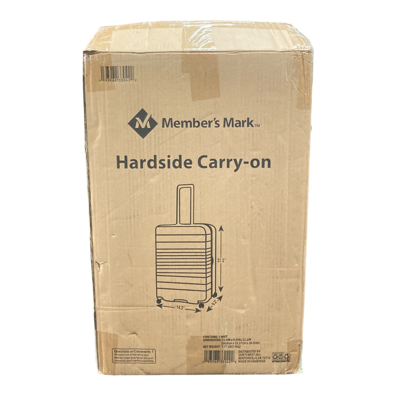 Member's Mark Hardside CarryOn Spinner Suitcase (Gray) Ewirelessgear