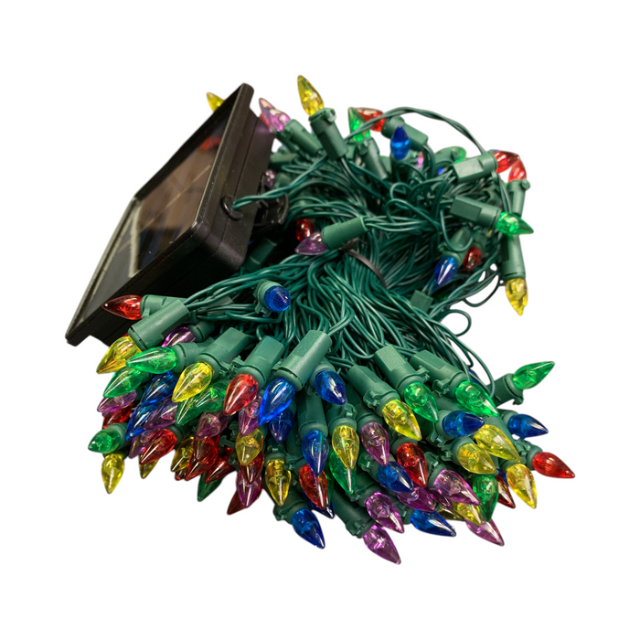 Member's Mark 8-Function LED Solar C3 String Lights, Multi-Color, 150ct, 74.5'