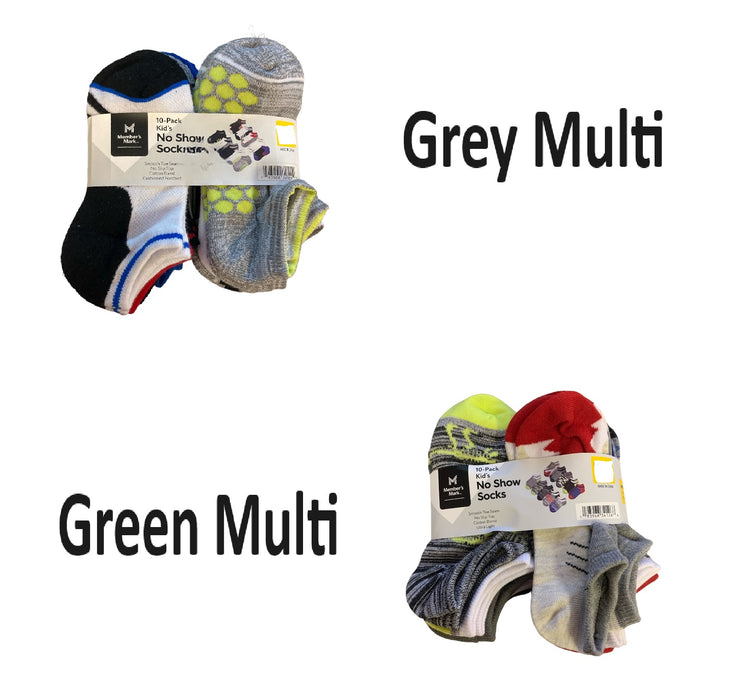 Member's Mark Boy's 10-Pack Ultra Lite Smooth Toe Seam No Show Socks