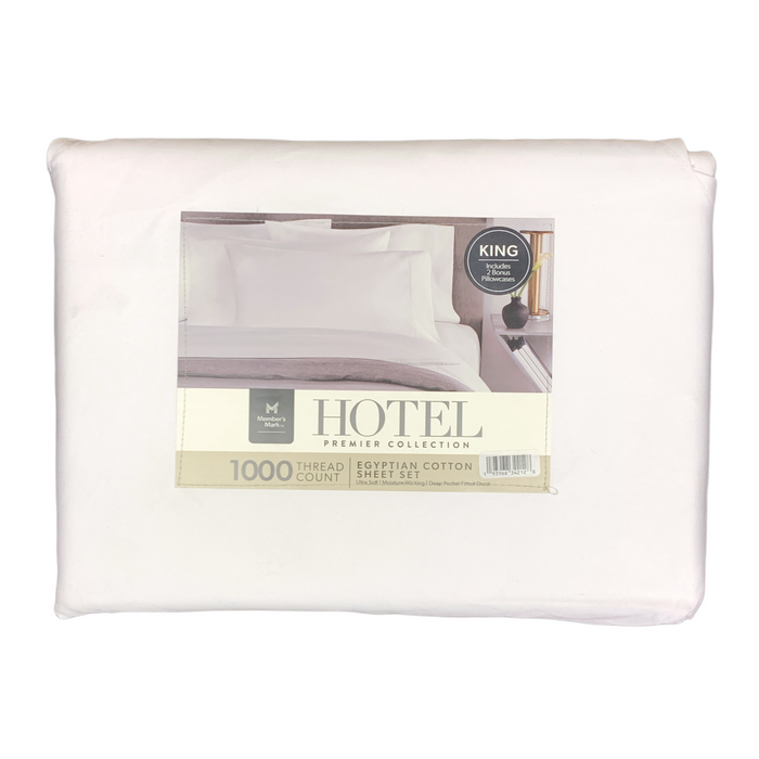 Member's Mark Hotel 1000 Thread Count Egyptian Cotton 6 Pc Sheet Set, King Size
