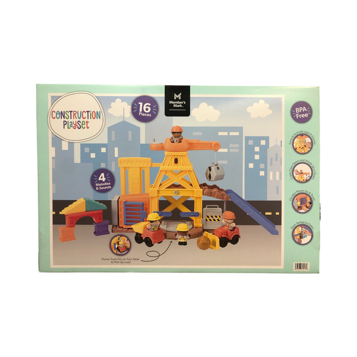 Member's Mark Preschool Construction Playset with 4 Melodies and Sounds, 16 Pcs