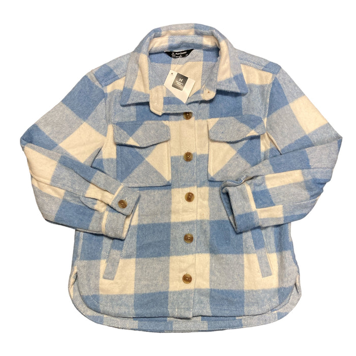 Member's Mark Girl's Long Sleeve Relaxed Fit Button Up Plaid Shacket