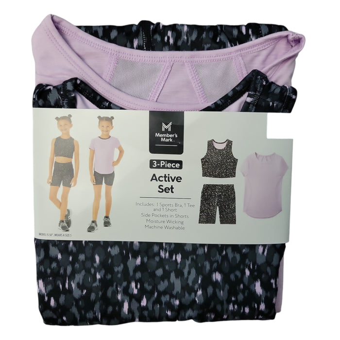 Member's Mark Youth Girl's Moisture Wicking 3 Piece Active Set