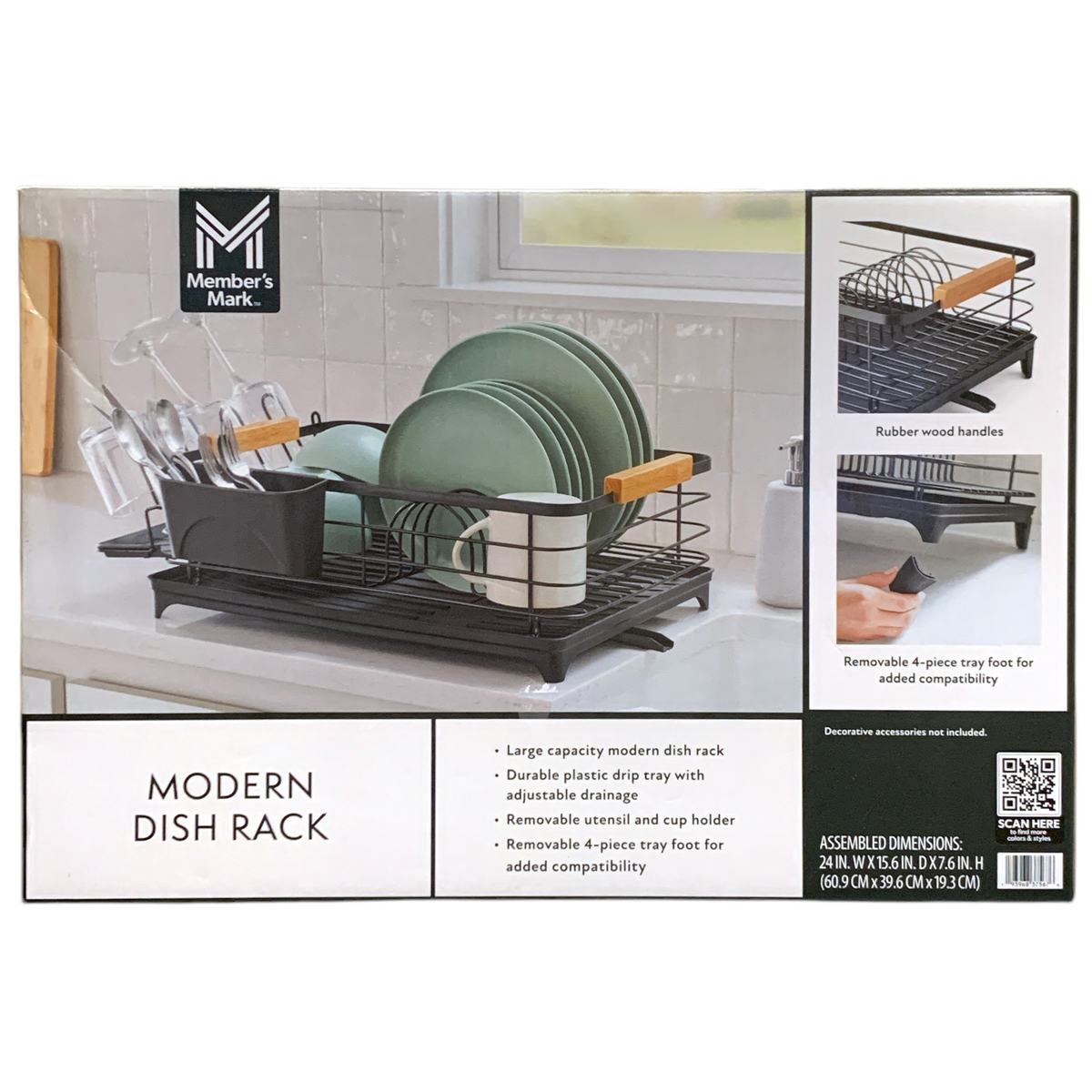 Member's Mark Modern Dish Rack With Utensil Caddy And Glassware Holder ...