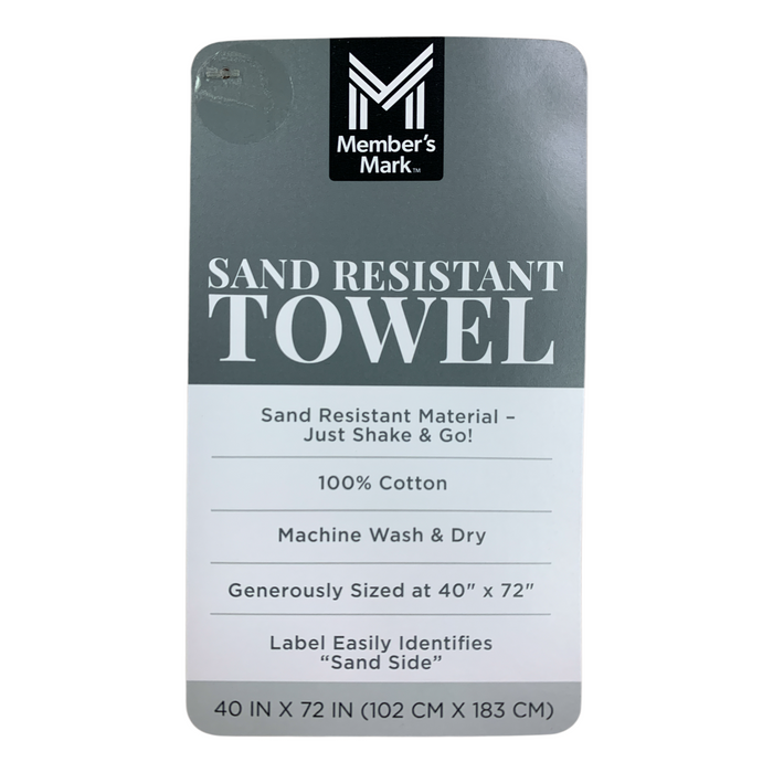 Member's Mark Sand-Resistant 100% Cotton Beach Towel, 40" x 72"