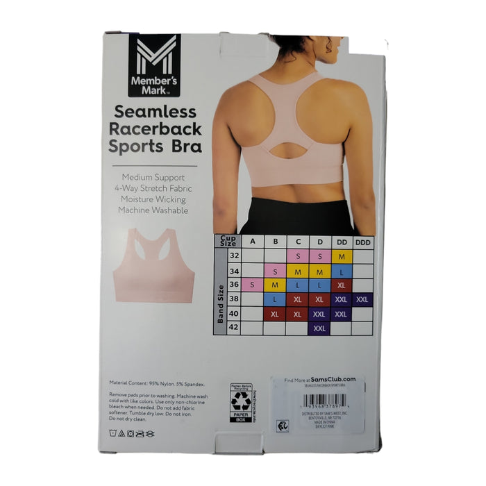 Member's Mark Women's Seamless Racerback Medium Support Sports Bra