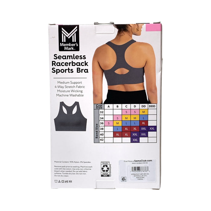 Member's Mark Women's Seamless Racerback Medium Support Sports Bra