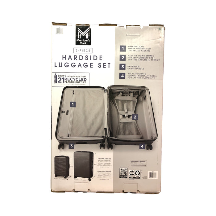 Member's Mark 2-Piece Hardside Luggage Set, Checked and Carry-On Cases