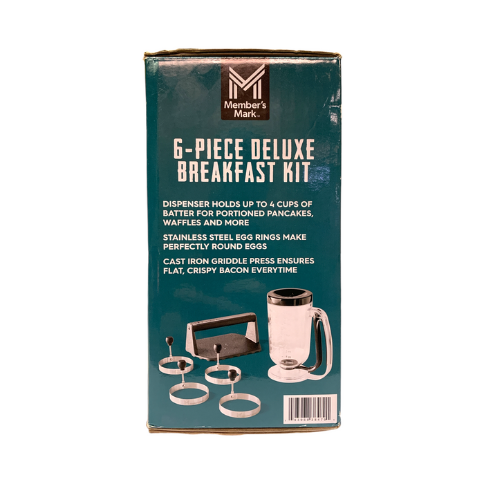 Member's Mark 6-Piece Deluxe Breakfast Kit - Batter Dispenser, Egg Rings & Press