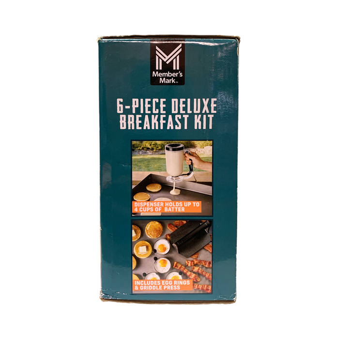 Member's Mark 6-Piece Deluxe Breakfast Kit - Batter Dispenser, Egg Rings & Press