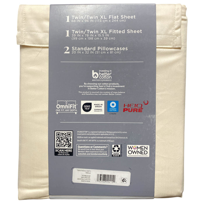 Member's Mark Moisture Wicking Performance Solid Sheet Set