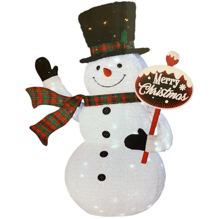 Member's Mark 6ft. Pre-Lit Festive Pop-Up Twinkling Snowman with Christmas Sign