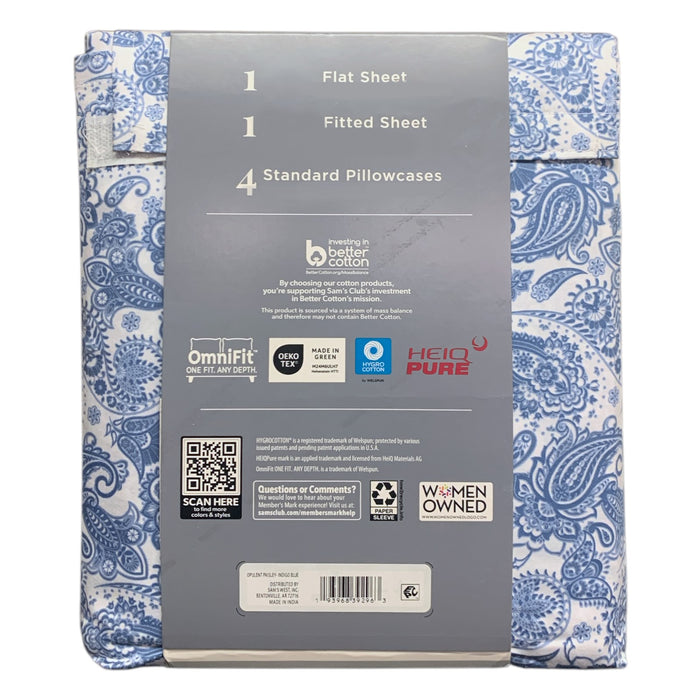 Member's Mark 500 Thread-Count Performance Solid Sheet Set, 6 Piece