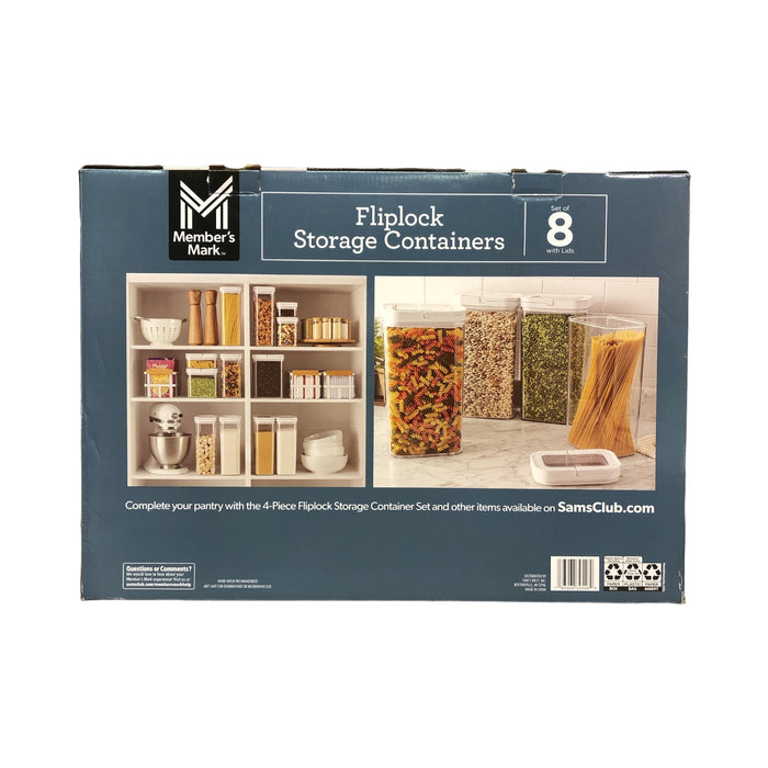 Member's Mark Fliplock Storage Containers, Set of 8 with Clear View Lids