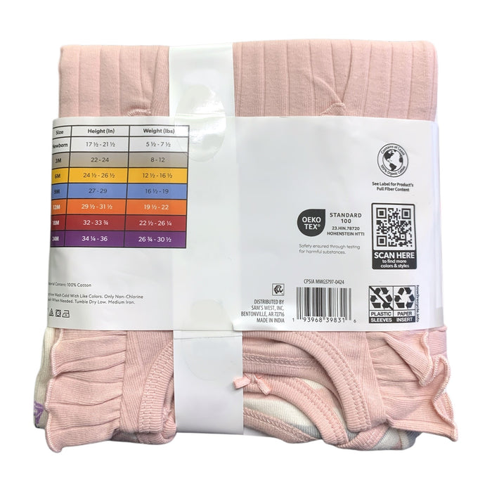 Member's Mark Baby 4-Pack Long Sleeve Organic Cotton Bodysuit