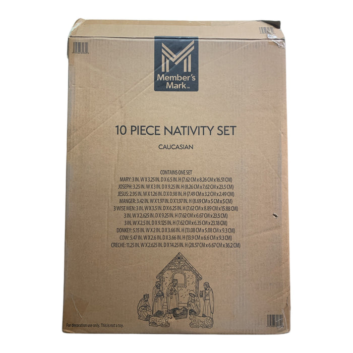 Member's Mark 10 Piece Nativity Set, Resin, Hand-Painted, Caucasian