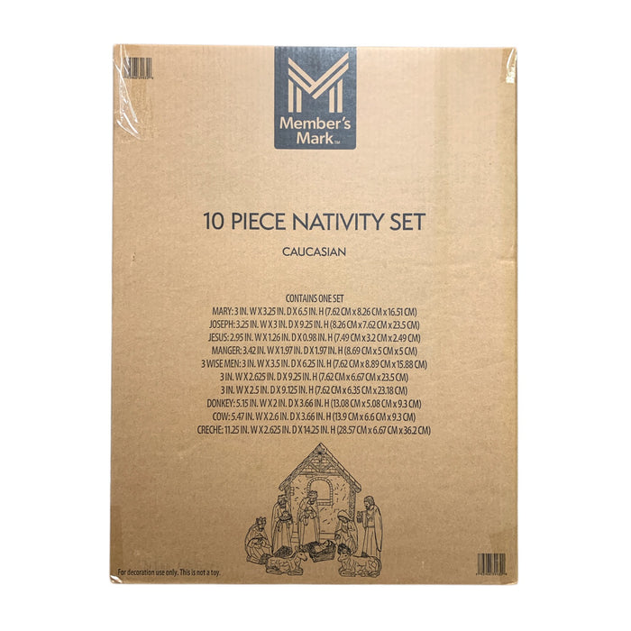 Member's Mark 10 Piece Nativity Set, Resin, Hand-Painted, Caucasian