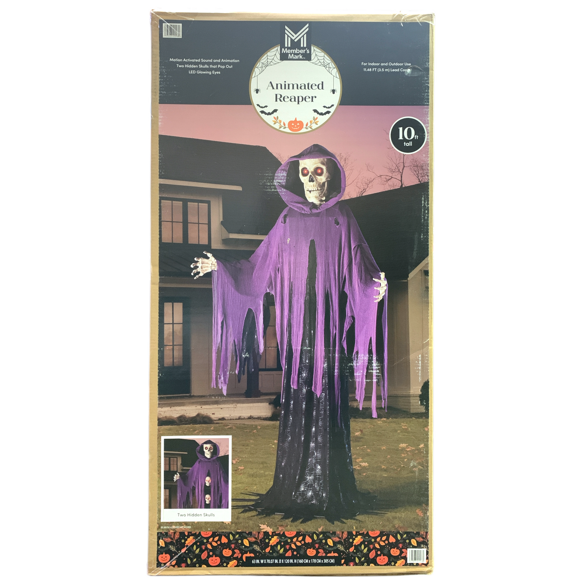 Member's Mark Motion-Activated Animated Reaper with Hidden Skulls, 10f ...