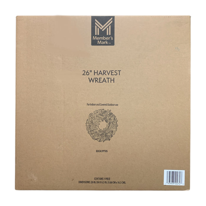 Member's Mark 26" Seasonal Decor Harvest Wreath, Eucalyptus