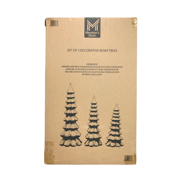 Member's Mark Decorative Resin Trees, Set of 3, Faux Wood Finish, Indoor Decor