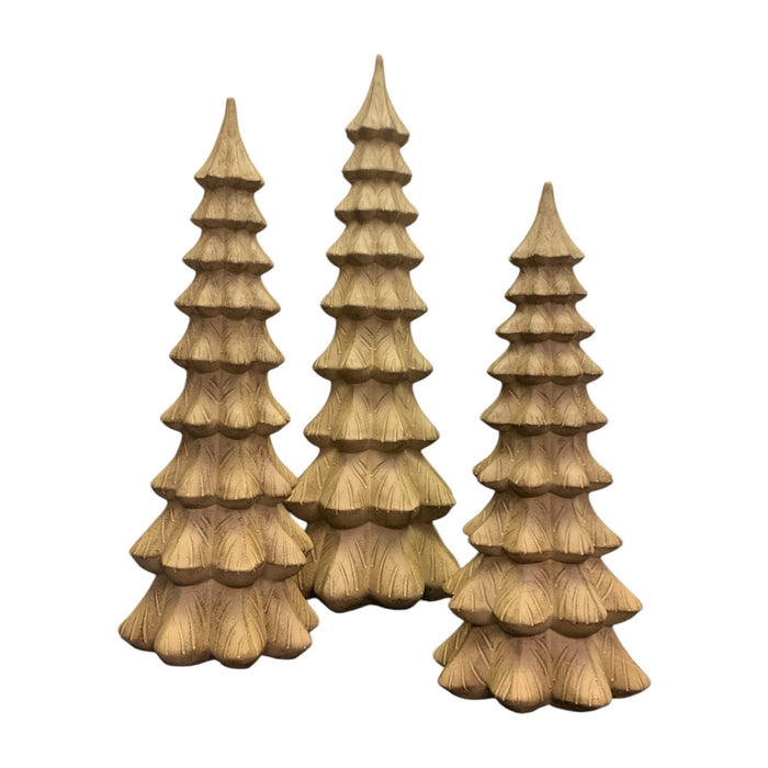 Member's Mark Decorative Resin Trees, Set of 3, Faux Wood Finish, Indoor Decor