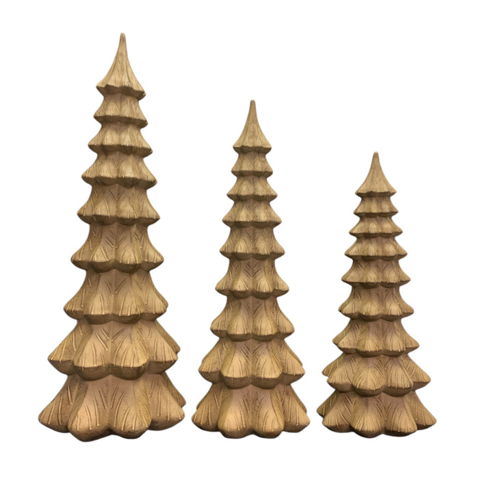 Member's Mark Decorative Resin Trees, Set of 3, Faux Wood Finish, Indoor Decor
