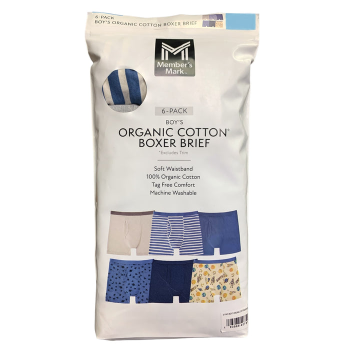 Member's Mark Boys 6-Pack Organic Cotton Boxer Brief