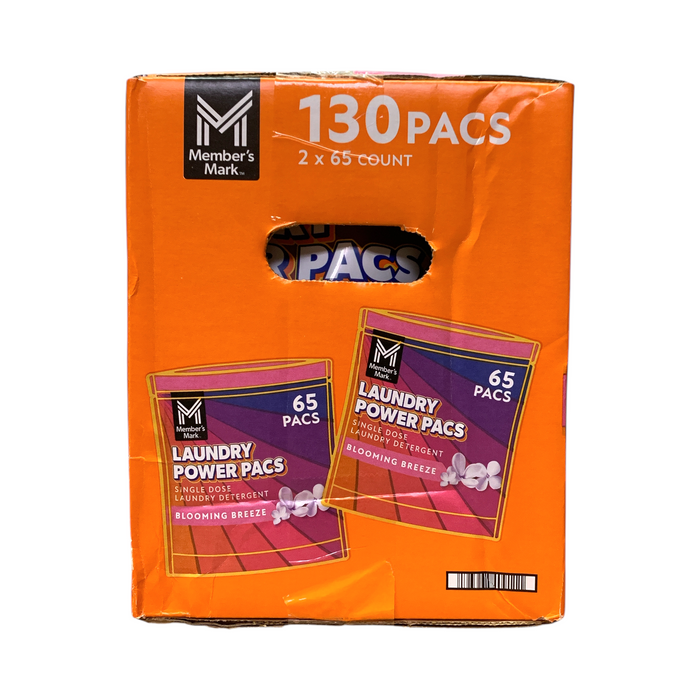Member's Mark Single Dose Laundry Power Pacs, Blooming Breeze Scent, 130ct.