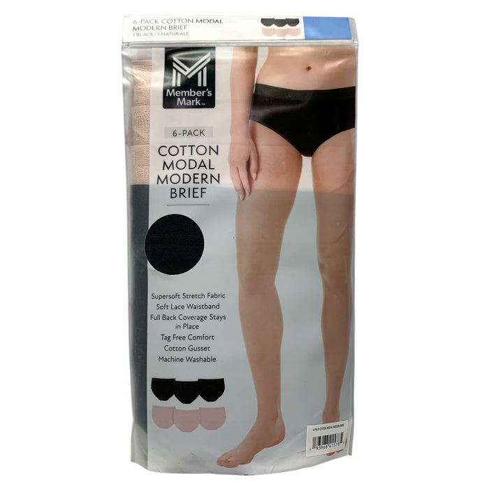 Member's Mark Women's 6-Pack Cotton Luxe Modern Brief